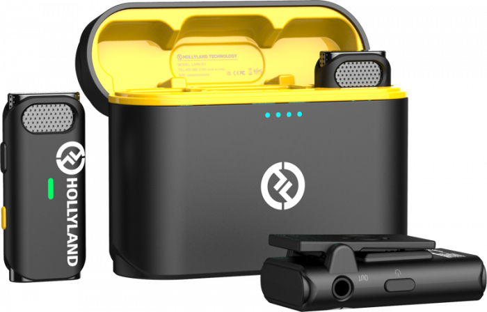 Lark M1 Duo 2 persoane (cu carcasă de încărcare) - Kit microfon digital tip lavaliera  -  reportofon pentru cameră și smartphone (2,4 GHz) [10]