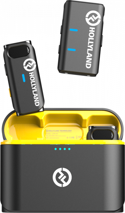 Lark M1 Duo 2 persoane (cu carcasă de încărcare) - Kit microfon digital tip lavaliera  -  reportofon pentru cameră și smartphone (2,4 GHz) [2]