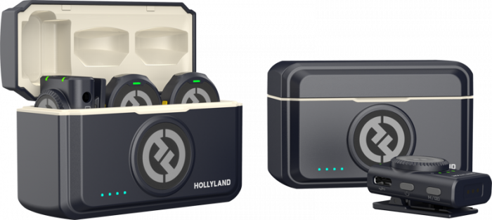 Hollyland Lark M2 Combo - Wireless Lavalier Microphone (Duo,ShineCharcoal)  -  Microfon Lavaliera Combo fără fir cu USB-C (Duo, Shine Charcoal) - Kit microfon digital tip lavaliera  -  reportofon pentru cameră și smartphone (2,4 GHz) [2]
