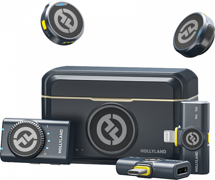 Hollyland Lark M2 Combo - Wireless Lavalier Microphone (Duo,ShineCharcoal)  -  Microfon Lavaliera Combo fără fir cu USB-C (Duo, Shine Charcoal) - Kit microfon digital tip lavaliera  -  reportofon pentru cameră și smartphone (2,4 GHz) [6]