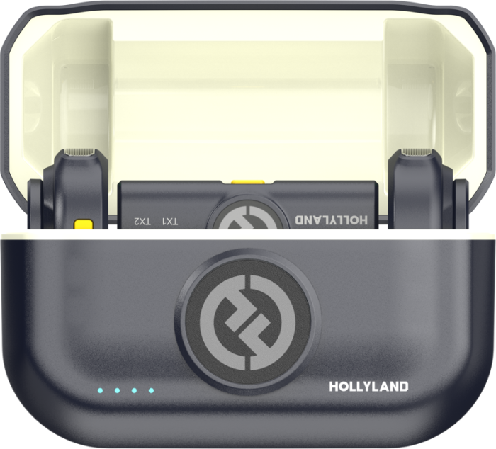 Hollyland Lark M2 USB-C -  Microfon Lavaliera fără fir cu USB-C (Duo, Shine Charcoal) - Kit microfon digital tip lavaliera  -  reportofon pentru cameră și smartphone (2,4 GHz) cu mufa USB-C [34]