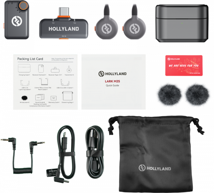 Hollyland LARK M2S Combo Wireless Lavalier Microphone Combo (Space Gray) - Lavaliera Wireless Combo [2]