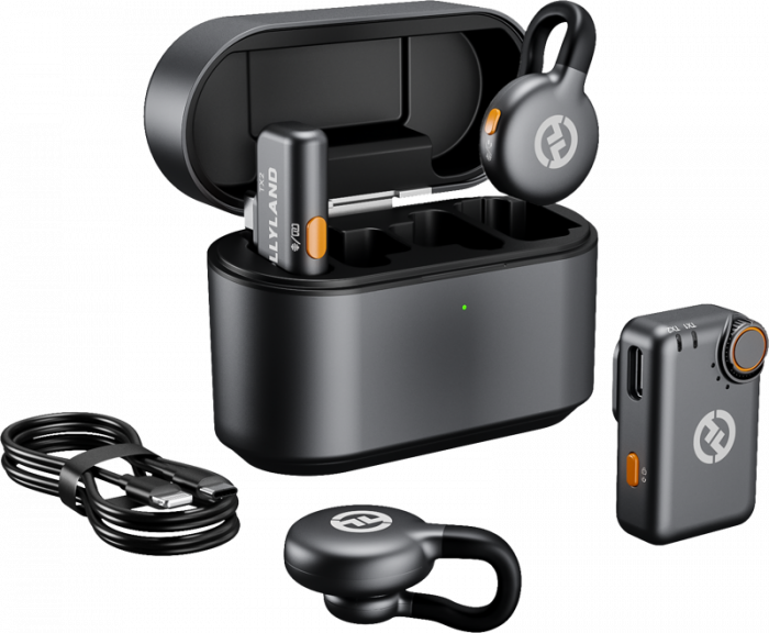 Hollyland LARK M2S Combo Wireless Lavalier Microphone Combo (Space Gray) - Lavaliera Wireless Combo [1]