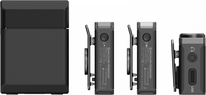 Hollyland Lark Max Duo Wireless - Wireless Lavalier Microphone (Duo,ShineCharcoal)  -  Microfon Lavaliera - Kit microfon digital tip lavaliera  -  reportofon pentu camera si telefon [5]