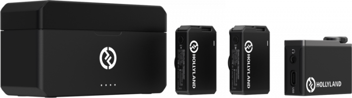 Hollyland Lark Max Duo Wireless - Wireless Lavalier Microphone (Duo,ShineCharcoal)  -  Microfon Lavaliera - Kit microfon digital tip lavaliera  -  reportofon pentu camera si telefon [1]