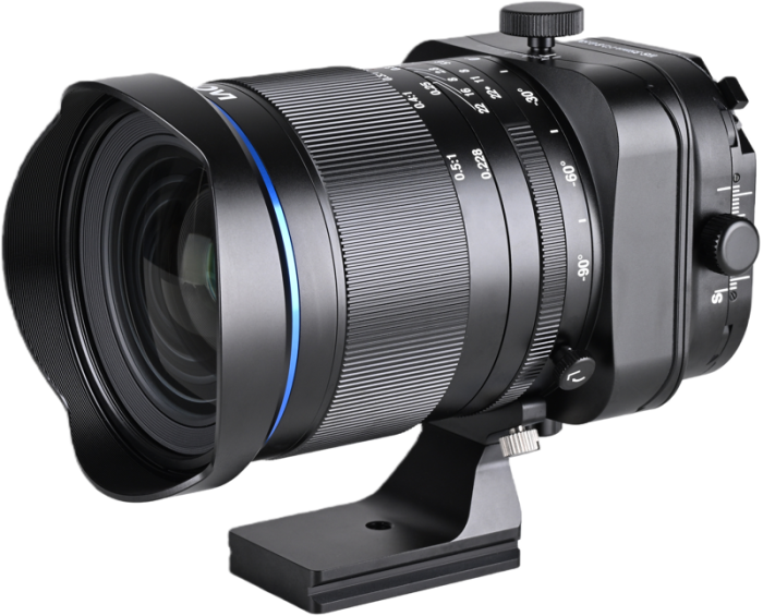 Laowa 35mm f/2.8 Zero-D Tilt-Shift 0.5x Macro – Fuji GFX – Obiectiv manual tilt ±10° shift ±8mm macro 0.5x, design Zero-D fără distorsiuni, APO apocromatic, 14 elemente 12 grupe, 15 lamele diafragmă, distanță minimă focalizare 22.8cm, rotire 360°, filet 77mm, 1350g [8]