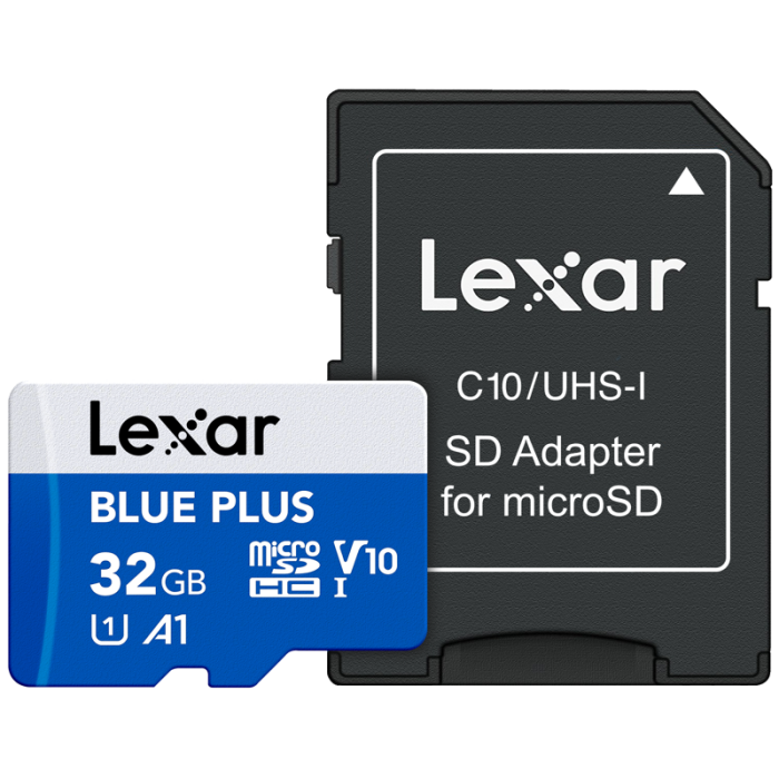 Lexar microSDHC Blue Plus UHS-I with SD adapter, up to 100MB/s read  C10/A1/U1 (V10) 32 [3]