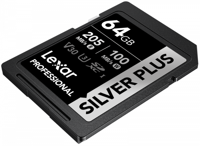 Lexar 64GB SDXC Professional SILVER Plus UHS-I/U3/A2/4K R205/W100 (V30) [4]