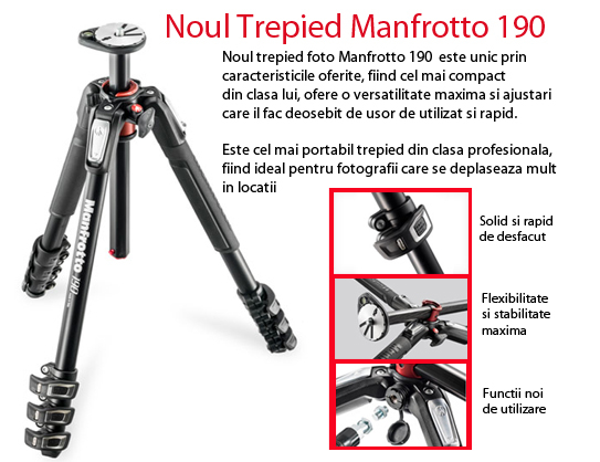 Manfrotto MT190XPRO4 - trepied foto cu 4 sectiuni [4]
