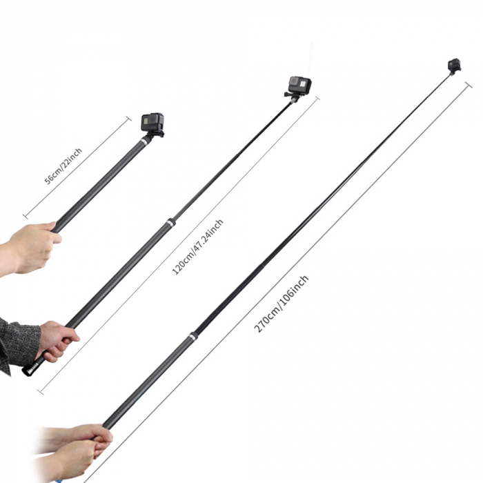 Selfie Stick super lung din fibră de carbon, 2.7M - Generatia a II-a - GP-MNP-270-2 [8]