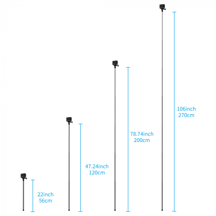 Selfie Stick super lung din fibră de carbon, 2.7M - Generatia a II-a - GP-MNP-270-2 [9]