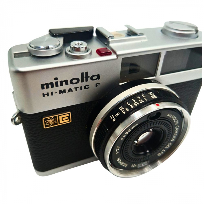 Minolta Hi-Matic F – Cameră analog 35mm cu expunere automată și obiectiv Rokkor 38mm f/2.7, fabricată în Japonia [2]