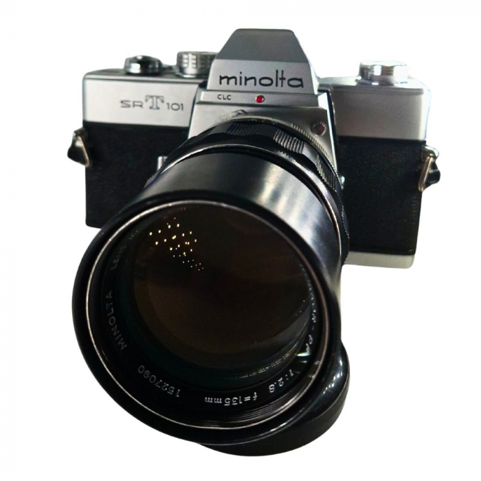 Minolta SRT101 + MC Tele Rokkor-PF 135mm f/2.8 – Aparat Foto Pe Film 35mm, Full Mecanic, Obiectiv Tele Vintage [1]