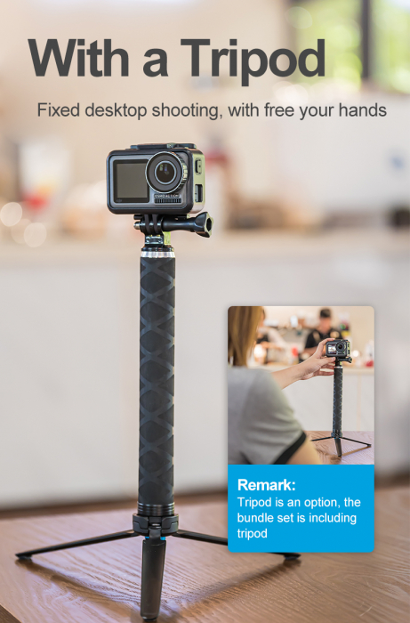 Selfie Stick din fibra de carbon 0.9M pentru Gopro (cu 3 picioare) - GP-MNP-90T [7]