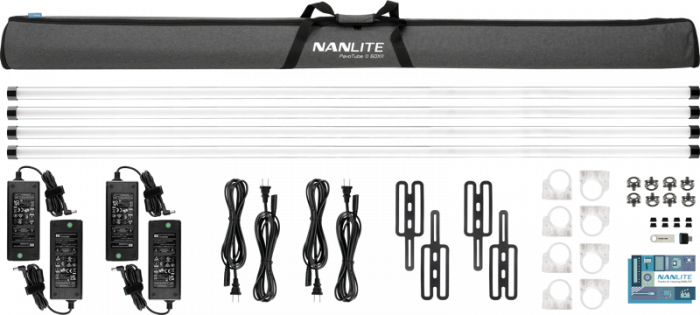 Nanlite PavoTube II 60XR –  KIT 4 BUCATI - Tub LED RGBWW Pixel de 8’ cu CRMX LumenRadio și control wireless complet [6]