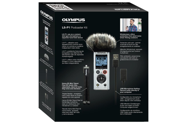 Olympus LS-P1 Video Kit - reportofon Podcaster Kit inc mini Tripod, Windscreen and USB Cable [8]
