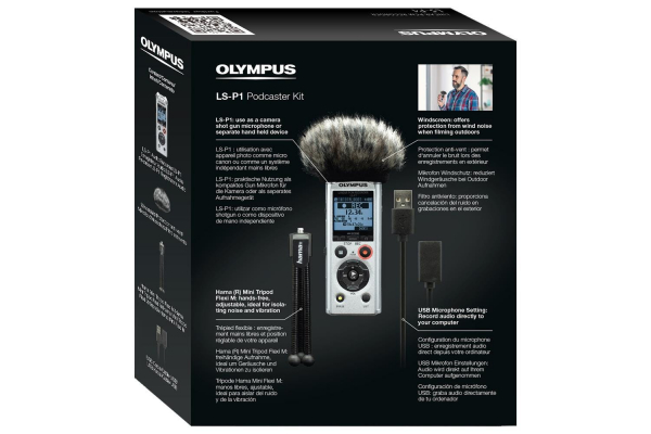 Olympus LS-P1 Video Kit - reportofon  Videogapher Kit inc Windscreen, Hot Shoe Adapter, 3.5mm Audio Cable and 8GB micro SD card [7]