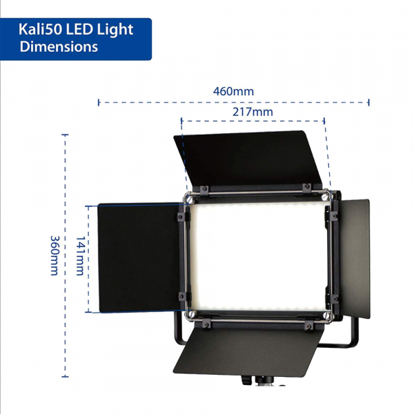 Phottix Kali 50 - Lampa video LED cu voleti [4]