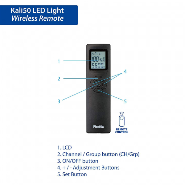 Phottix Kali 50 - Lampa video LED cu voleti [6]