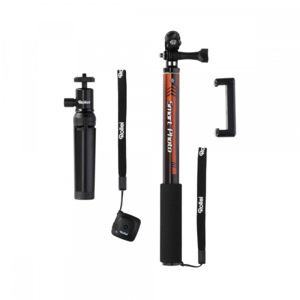 Rollei Smart Photo Selfie Stick cu suport de telefon si mini trepied ,  portocaliu/negru [2]