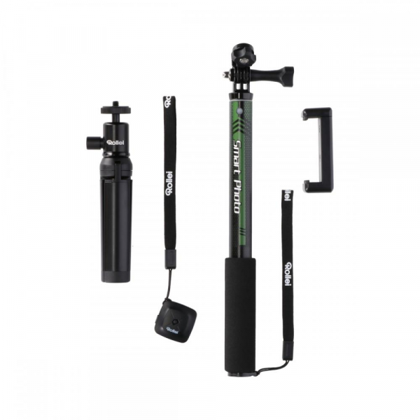 Rollei Smart Photo Selfie Stick cu suport de telefon si mini trepied , verde/negru [2]