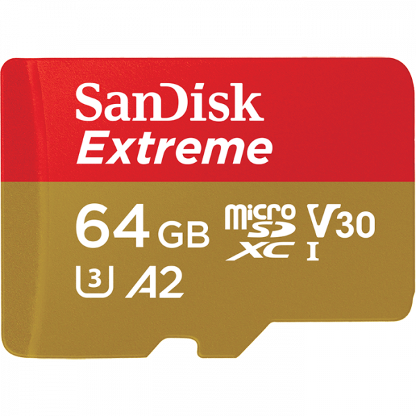 Sandisk Extreme microSDXC 64GB + SD Adapter 160MB/s UHS-I U3 (SDSQXA2-064G-GN6AA) [1]