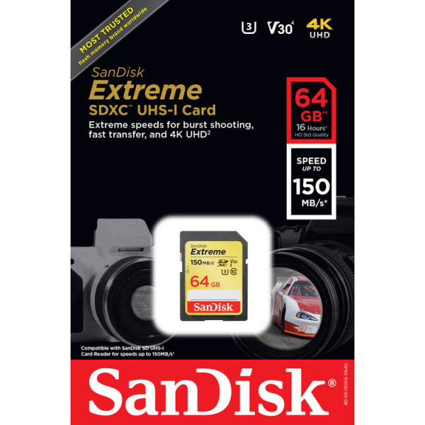 SanDisk Extreme SDXC 64GB, 150MB/s, V30, UHS-I (SDSDXV6-064G-GNCIN) [2]