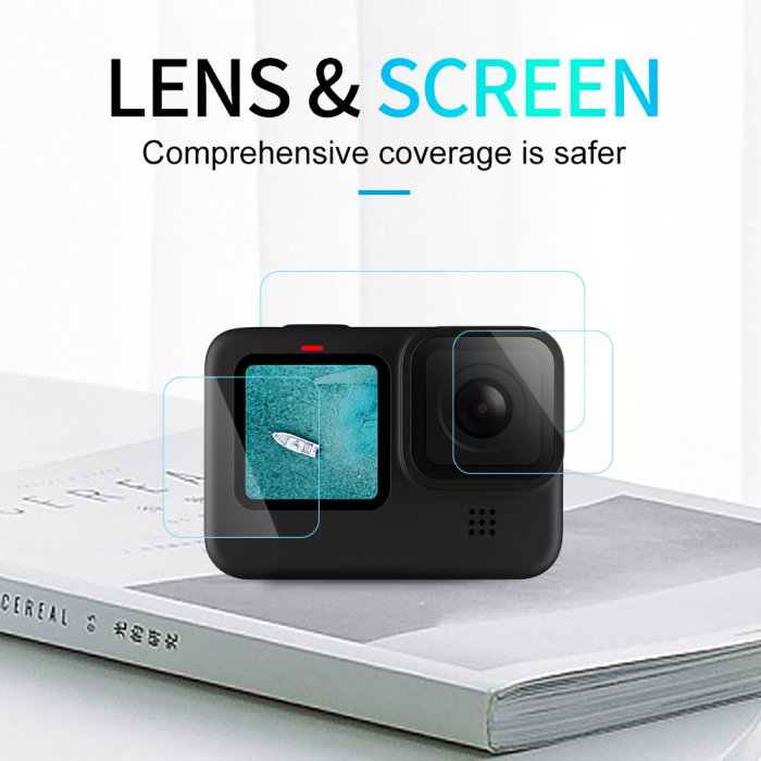 Telesin GP-FLM-901 Set folii de protectie pentru ecranele GoPro Hero 9 transparent - negru [12]