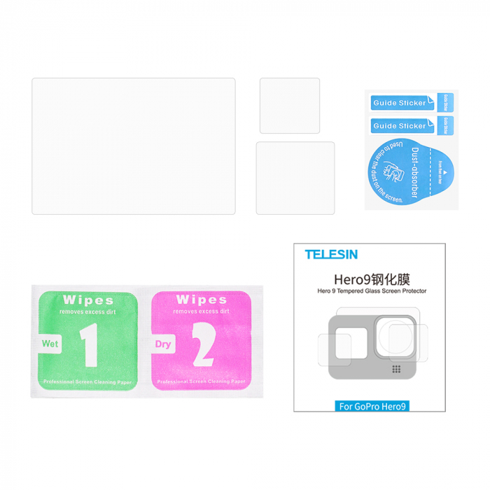 Telesin GP-FLM-901 Set folii de protectie pentru ecranele GoPro Hero 9 transparent - negru [15]