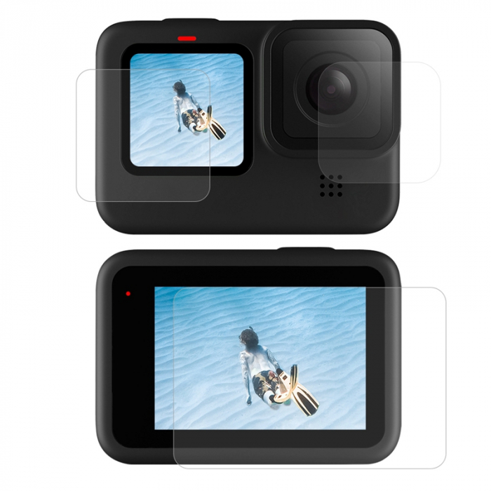 TELESIN GP-FLM-902 Set de folii de protecție a ecranului ultra transparente pentru Gopro9 [14]