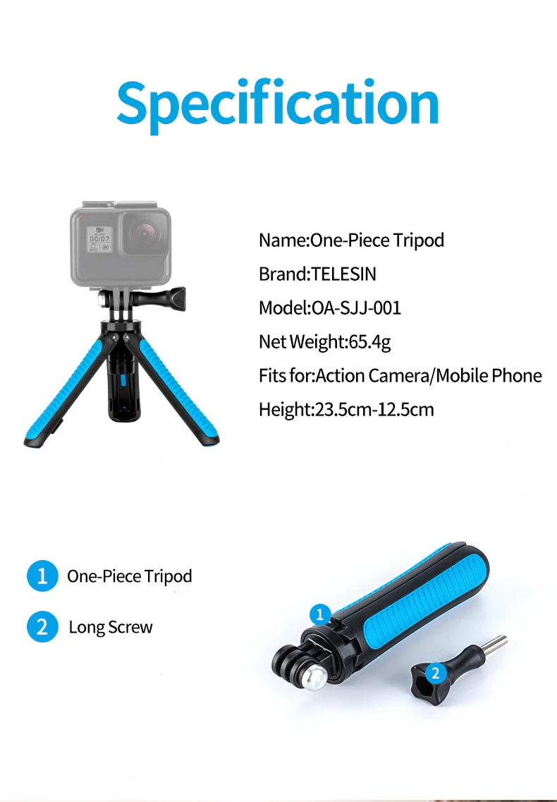Mini trepied portabil Selfie Stick telescopic pentru GoPro Hero 9, DJI Osmo Action - OA-SJJ-001 [7]