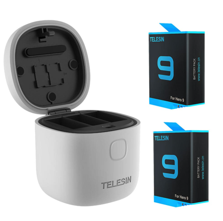 Set Incărcator de tip All-in cu 3 canale + două baterii pentru Hero8 complet decodate pentru Go Pro Hero8 / 7/6/5 - GP-BnG-802 [2]