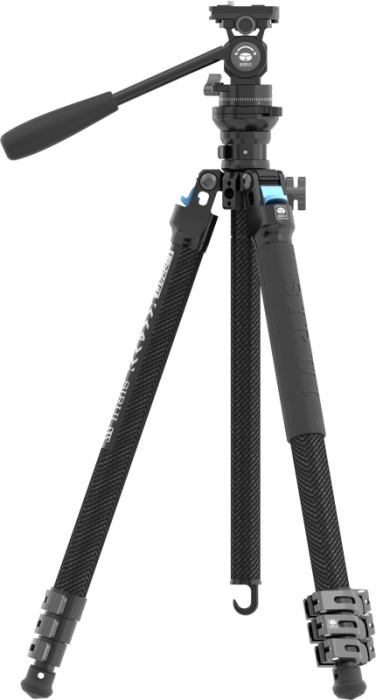 Sirui Carbon Fiber Tripod Kit L-224F + KV-5 – kit trepied foto compact fibră carbon cu cap pan/tilt KV-5 nivelare bol Arca-Swiss, [7]