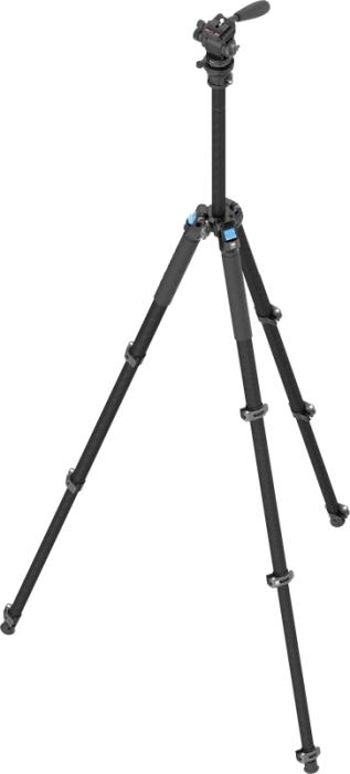 Sirui Carbon Fiber Tripod Kit L-224F + KV-5 – kit trepied foto compact fibră carbon cu cap pan/tilt KV-5 nivelare bol Arca-Swiss, [10]
