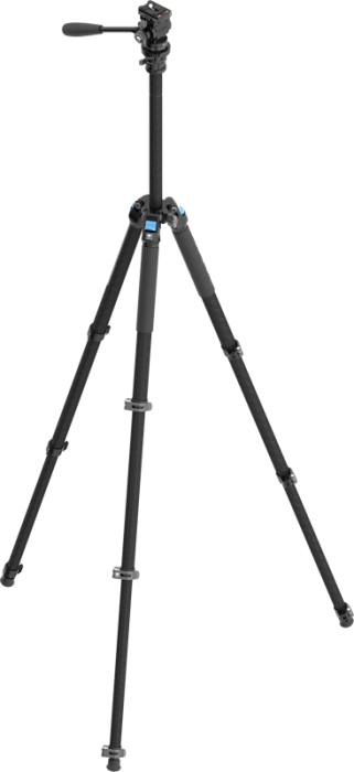 Sirui Carbon Fiber Tripod Kit L-224F + KV-5 – kit trepied foto compact fibră carbon cu cap pan/tilt KV-5 nivelare bol Arca-Swiss, [9]