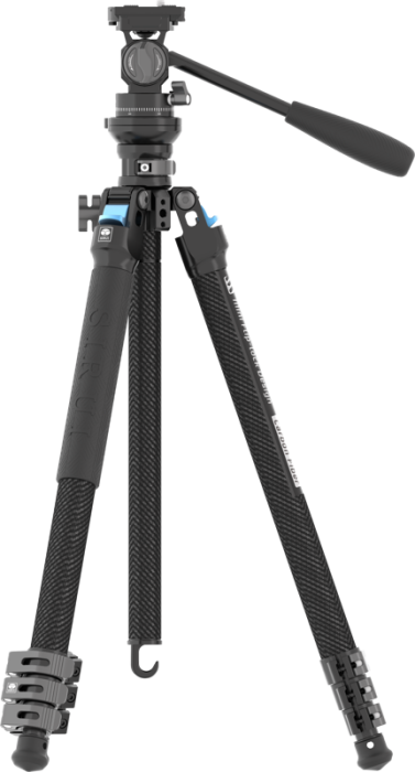Sirui Carbon Fiber Tripod Kit L-224F + KV-5 – kit trepied foto compact fibră carbon cu cap pan/tilt KV-5 nivelare bol Arca-Swiss, [16]