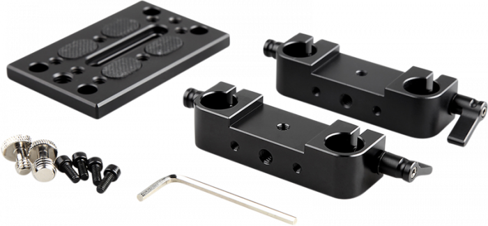 SmallRig 1775 Mounting Plate w/ 15mm Rod Clamps - Placa de prindere cu cleme pentru tija [2]