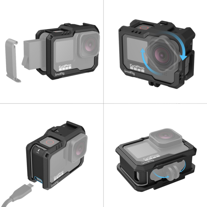 SmallRig 3083 Cage Black For GoPro Hero 9/10/11/12 - Carcasa de tip cage pentru  GoPro Hero 9/10/11/12 [9]