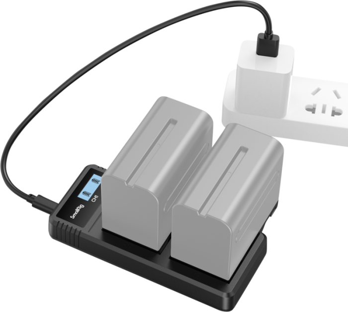 SmallRig 4086 Battery Charger For NP-F970 Batteries – încărcător dual cu fast charging, ecran LCD, intrare USB-C și Micro USB, compatibil Sony NP-F550/F570/F730/F750/F770/F930/F950/F960/F970 [33]