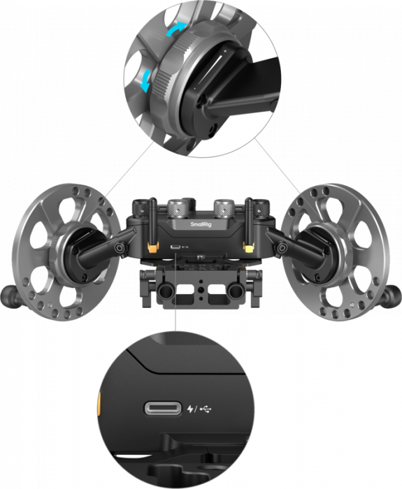 SmallRig 4525 Gimbal Control Wheels for DJI RS Series - Sistem de control gimbal SmallRig 4525 pentru DJI RS Series | Control wireless precis și intuitiv [4]