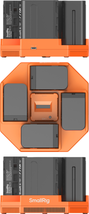 SmallRig  4834 NP-F970 4-Channel Camera Battery Charger & 4-Battery Kit - Incarcator cu patru canale pt seria de acumulatori  NP-F970 , NP-F550 plus 4 baterii incluse   NP-F970 , NP-F550, np-f550, f550, f750, f970 [22]