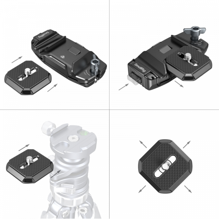 SmallRig 5053 Camera Clip with Quick Release Mount Plate Kit - Placă de eliberare rapidă compatibilă cu Arca Swiss [4]