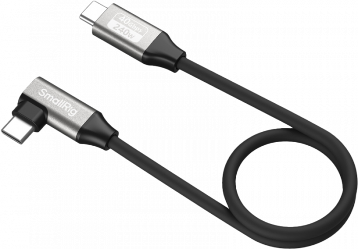 SmallRig 5075 USB-C Data Cable (Straight to Angled, 35cm (40Gbps + 240W + 8K) - Cablu USB-C drept la inclinat [1]