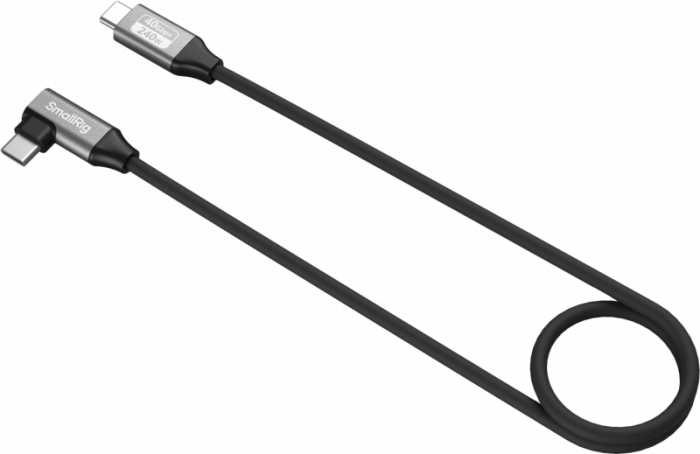 SmallRig 5076 USB-C Data Cable (Straight to Angled, 60cm (40Gbps + 240W + 8K) - Cablu USB-C drept la inclinat 60cm [1]