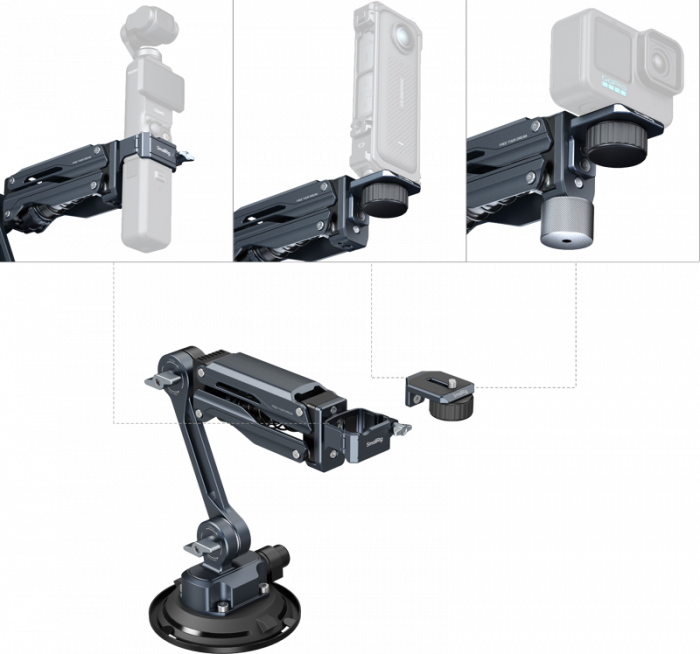 SmallRig 5123 Mini Shock Absorber Arm for DJI Osmo Pocket 3 / GoPro HERO13 / Insta360 X4 - Suport cu Amortizor SmallRig 5123 pentru DJI Osmo Pocket 3 / GoPro HERO13 / Insta360 X4 [3]