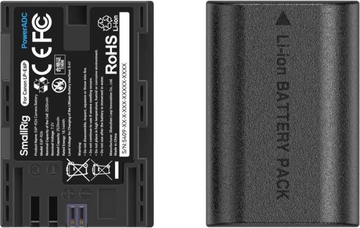 SmallRig 5409 Kit Baterie tip Replace si Incarcator pentru Canon LP-E6P [34]