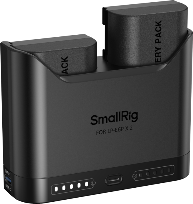 Kit Turbo SmallRig 5485: Încărcător 22.5W + 2 Baterii Canon LP-E6P [31]