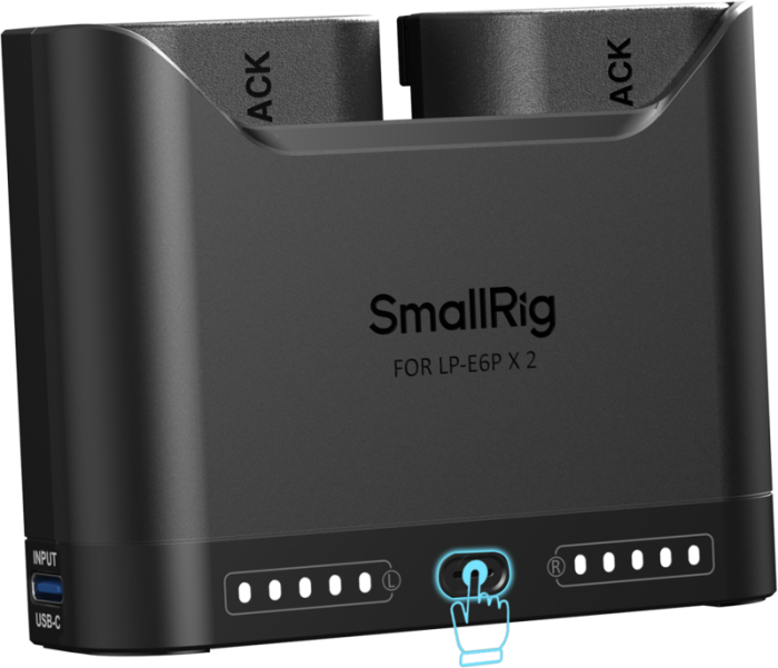 Kit Turbo SmallRig 5485: Încărcător 22.5W + 2 Baterii Canon LP-E6P [10]