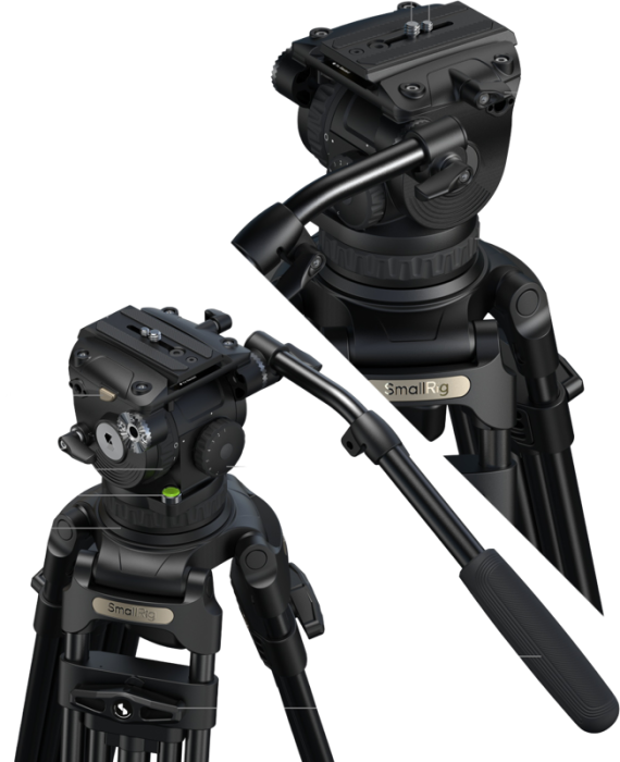 SmallRig 5577 FSD18 FreeSpeed Heavy-Duty Aluminum Alloy Tripod – trepied video profesional cu cap fluid [9]