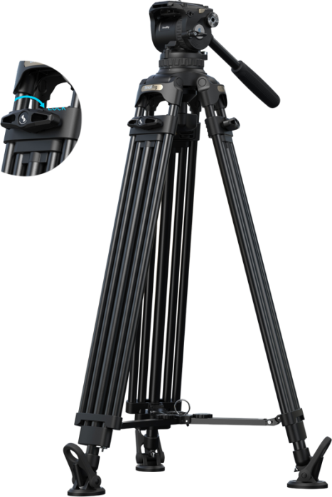 SmallRig 5577 FSD18 FreeSpeed Heavy-Duty Aluminum Alloy Tripod – trepied video profesional cu cap fluid [12]